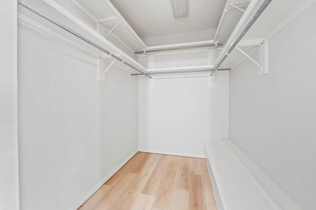 spacious closet featuring hardwood / wood-style flooring