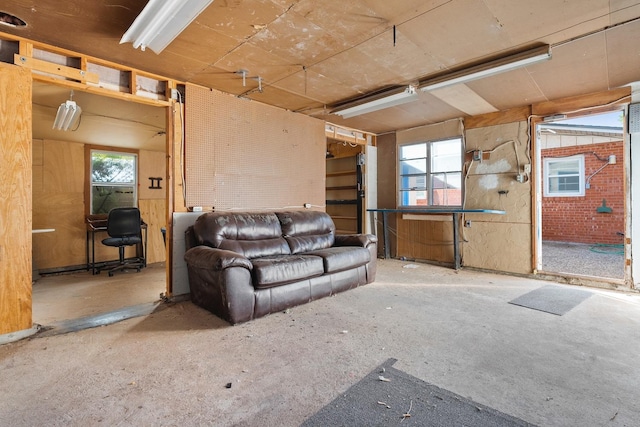 living room featuring a wealth of natural light