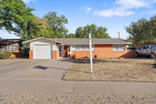 single story home featuring a garage