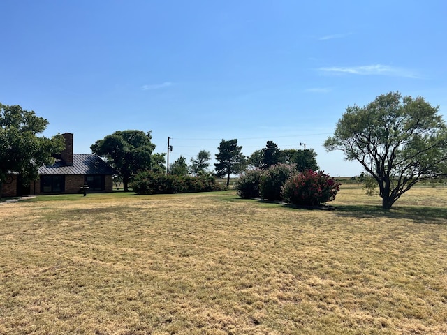 view of yard with a rural view