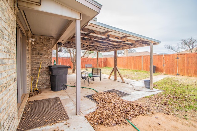 view of patio / terrace featuring a fenced backyard