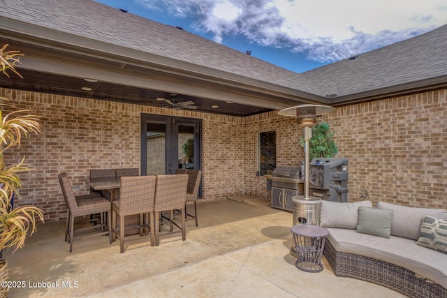 10907 Vicksburg Ave, Lubbock, TX 79424 - view of patio / terrace featuring a ceiling fan, outdoor dining area, and outdoor lounge area
