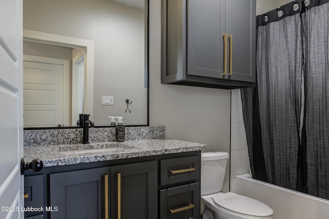 10907 Vicksburg Ave, Lubbock, TX 79424 - bathroom featuring vanity, toilet, and shower / tub combo