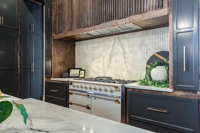 4510 Zadar Ave, Lubbock, TX 79407 - kitchen featuring double oven range and premium range hood