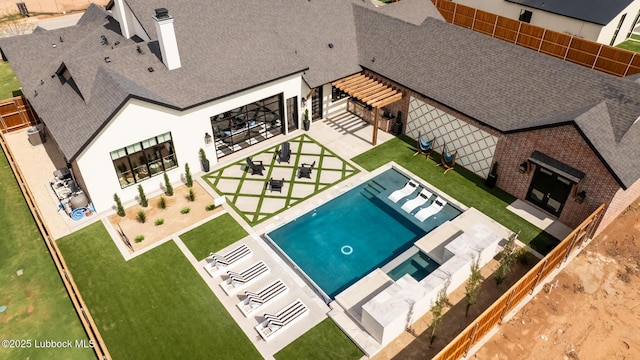 4510 Zadar Ave, Lubbock, TX 79407 - aerial view of property and surrounding area featuring a pool