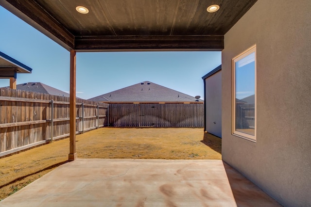 5713 119th St, Lubbock, TX 79424 - fenced backyard with a patio