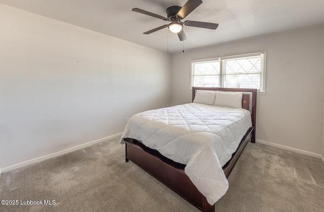 3410 53rd St, Lubbock, TX 79413 - carpeted bedroom featuring baseboards and ceiling fan