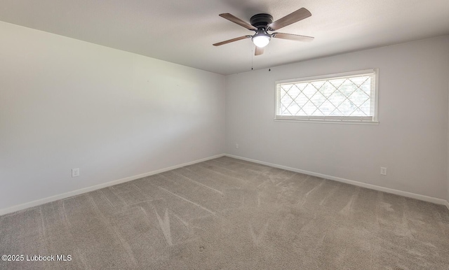 3410 53rd St, Lubbock, TX 79413 - carpeted spare room with baseboards and a ceiling fan
