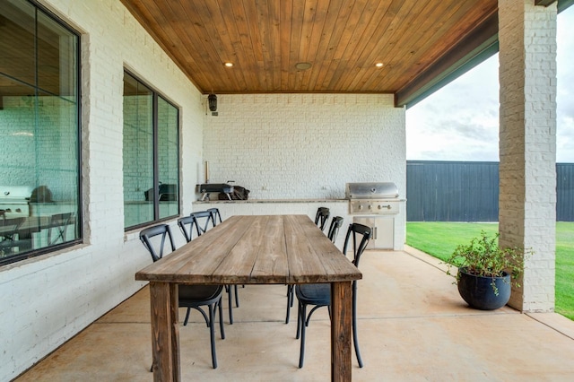 view of patio / terrace featuring grilling area