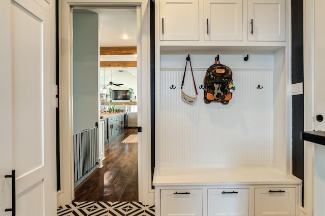 mudroom featuring dark hardwood / wood-style flooring