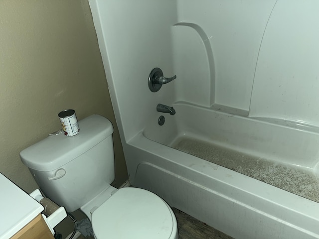 full bathroom with vanity, toilet, and shower / bath combination