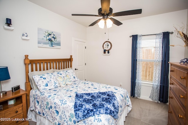 5719 117th St, Lubbock, TX 79424 - bedroom featuring light colored carpet and a ceiling fan