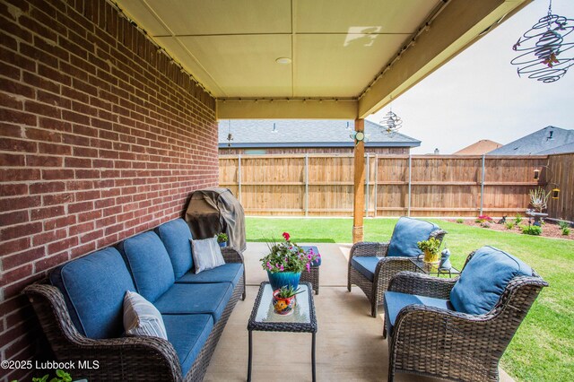 5719 117th St, Lubbock, TX 79424 - view of patio featuring an outdoor hangout area