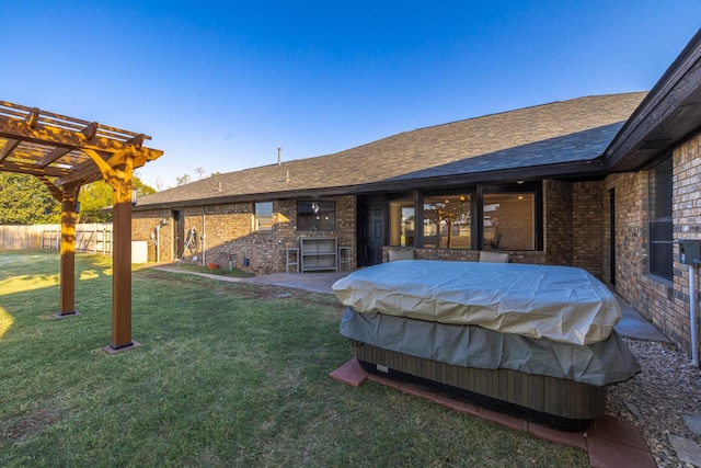 exterior space featuring a pergola