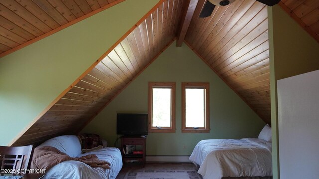 33405 Keystone Dr, Soldotna, AK 99669 - bedroom featuring wooden ceiling and baseboard heating