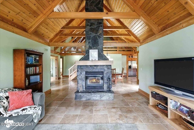 33405 Keystone Dr, Soldotna, AK 99669 - living area with wooden ceiling and baseboards