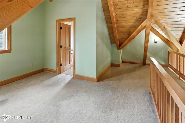 33405 Keystone Dr, Soldotna, AK 99669 - additional living space featuring vaulted ceiling, wood ceiling, and carpet