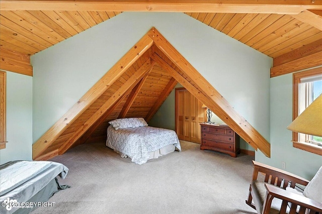33405 Keystone Dr, Soldotna, AK 99669 - carpeted bedroom featuring vaulted ceiling and wooden ceiling