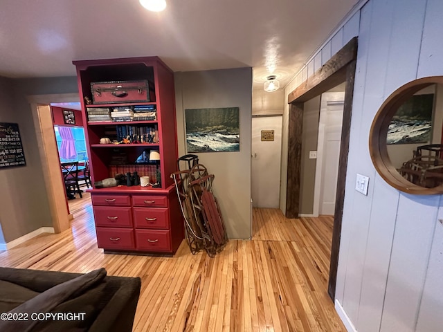 hallway featuring light hardwood / wood-style flooring