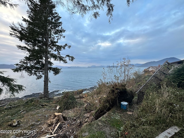 water view with a mountain view