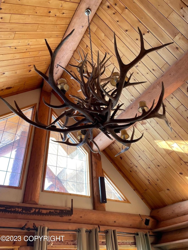 room details featuring wooden ceiling