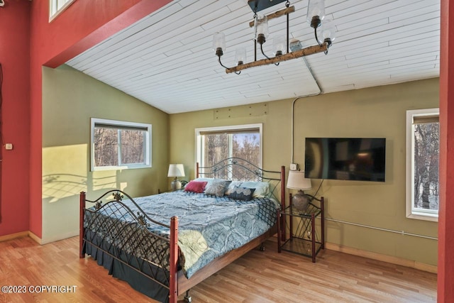 bedroom with light hardwood / wood-style flooring