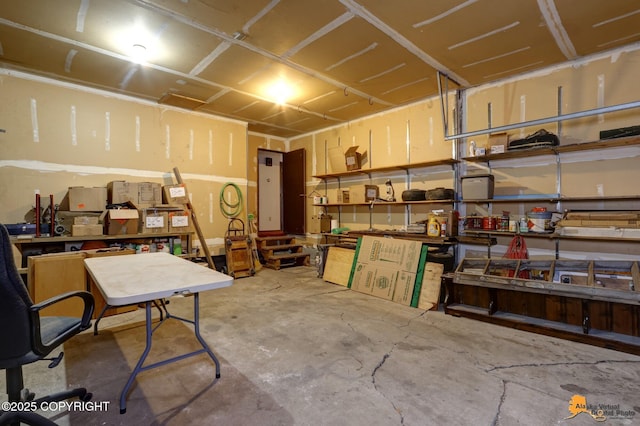 interior space with a workshop area