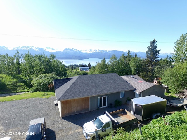 aerial view featuring a mountain view