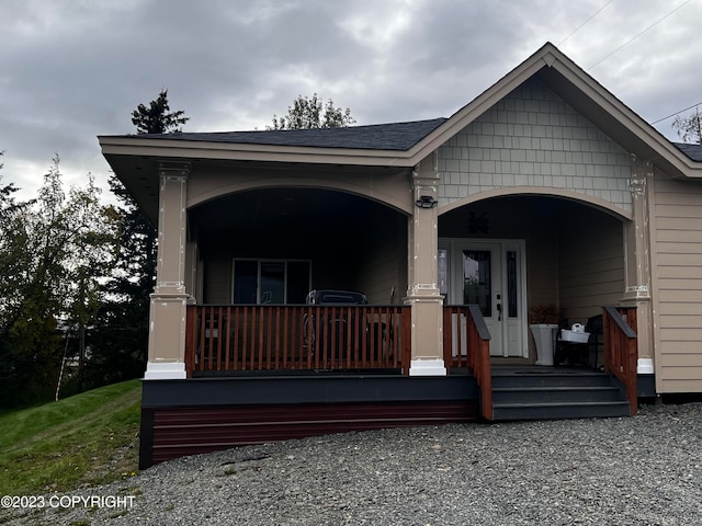 view of front of home with covered porch