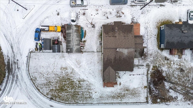 view of snowy aerial view