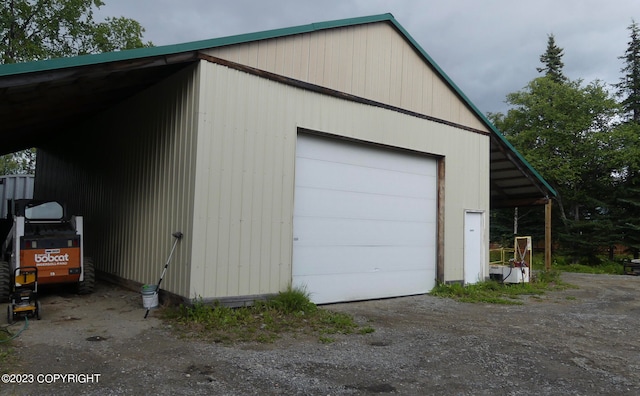 view of garage