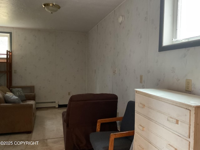 1832 Nerka Loop, Dillingham, AK 99576 - living area with a baseboard radiator and wallpapered walls