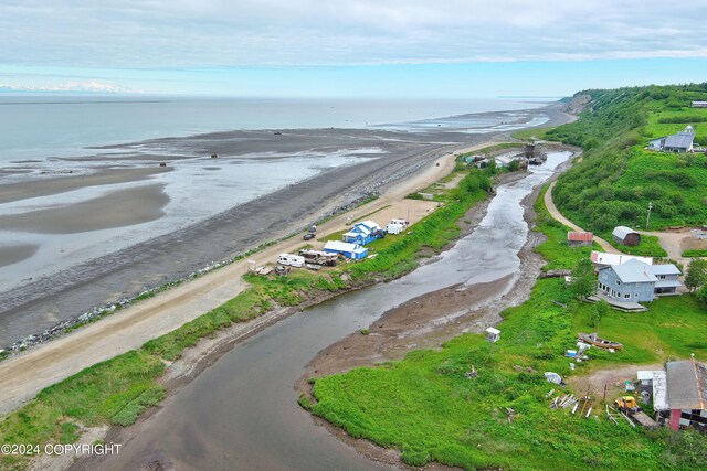 15264 Airport Ln, Ninilchik, AK 99639 - drone / aerial view with a water view and a beach view