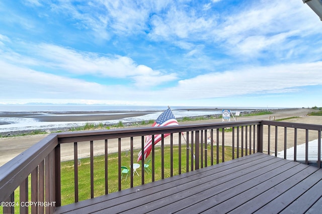 15264 Airport Ln, Ninilchik, AK 99639 - deck featuring a water view and a view of the beach