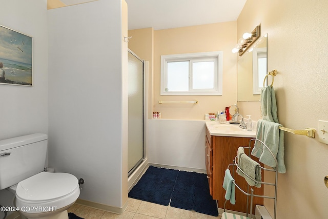 15264 Airport Ln, Ninilchik, AK 99639 - full bath with tile patterned flooring, vanity, toilet, and a shower stall