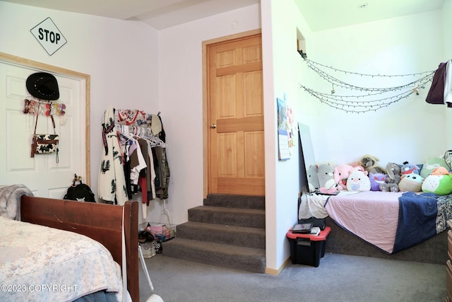 view of carpeted bedroom