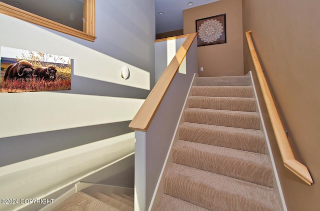 928 Quiet Creek Dr, Homer, AK 99603 - stairway with baseboards and carpet floors