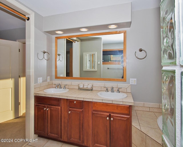 bathroom featuring vanity and tile patterned floors