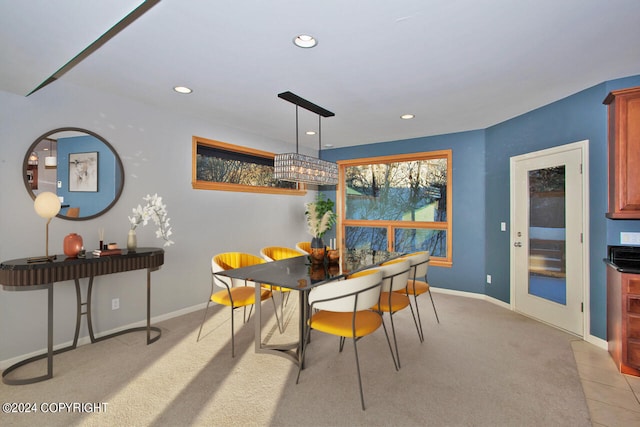 view of tiled dining room