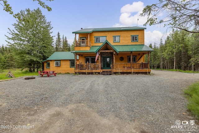 cabin with a porch