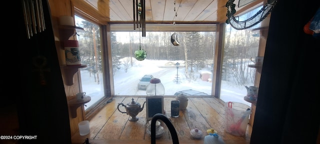 9450 Keshon Cir, Wasilla, AK 99654 - dining space featuring wood ceiling and hardwood / wood-style floors