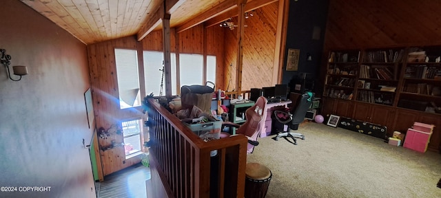9450 Keshon Cir, Wasilla, AK 99654 - office space with healthy amount of natural light, wooden walls, and carpet flooring
