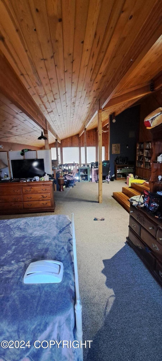 9450 Keshon Cir, Wasilla, AK 99654 - living area featuring carpet flooring and wood ceiling