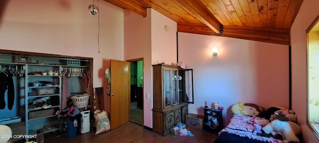 9450 Keshon Cir, Wasilla, AK 99654 - misc room with wooden ceiling with exposed beams and wood finished floors