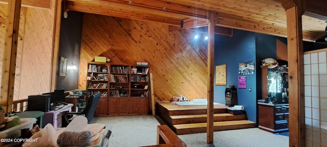 9450 Keshon Cir, Wasilla, AK 99654 - carpeted office space featuring wooden walls