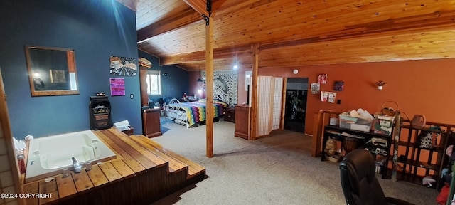 9450 Keshon Cir, Wasilla, AK 99654 - interior space with carpet and wooden ceiling