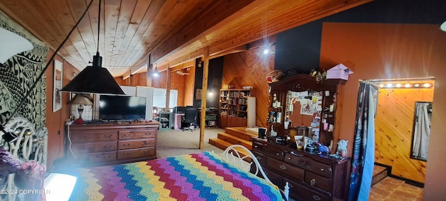 9450 Keshon Cir, Wasilla, AK 99654 - bedroom featuring wooden walls and wooden ceiling