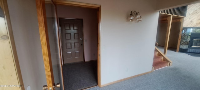 9450 Keshon Cir, Wasilla, AK 99654 - hall with carpet floors, stairs, and baseboards