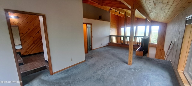 9450 Keshon Cir, Wasilla, AK 99654 - carpeted empty room featuring baseboards and wooden ceiling