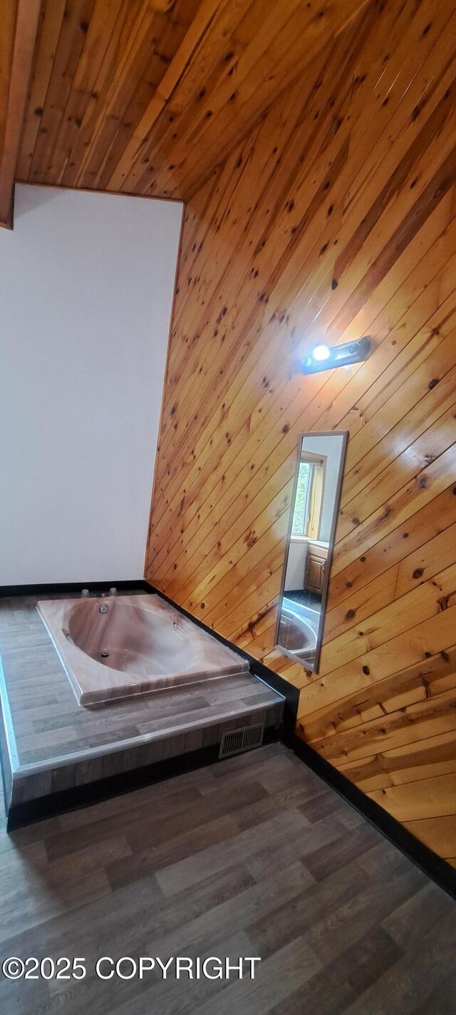 9450 Keshon Cir, Wasilla, AK 99654 - detailed view of wood finished floors, wood walls, and wood ceiling